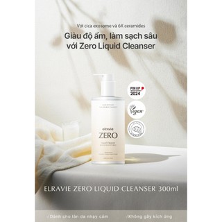 Bộ đôi Elravie Zero Làm Sạch, Cấp Ẩm Thuần Chay Zero Liquid Cleanser & Zero Clear Toner