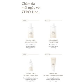 Bộ đôi Elravie Zero Làm Sạch, Cấp Ẩm Thuần Chay Zero Liquid Cleanser & Zero Clear Toner