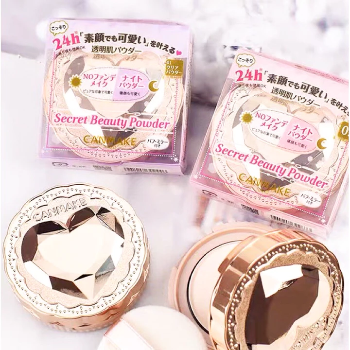 (Đủ mẫu) Phấn phủ kiềm dầu Canmake Marshmallow & Phấn phủ dưỡng da Secret Beauty chống nắng + lõi thay thế
