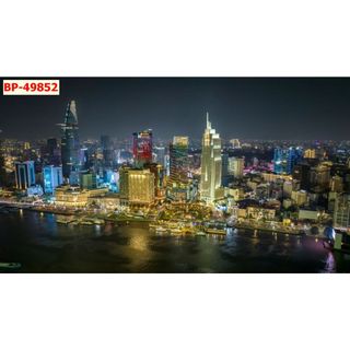 Tranh Dán Tường 3D Phong Cảnh Thành Phố nổi tiếng hiện đại