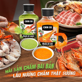 Xốt muối ớt xanh và đỏ Chinsu - chai 200g