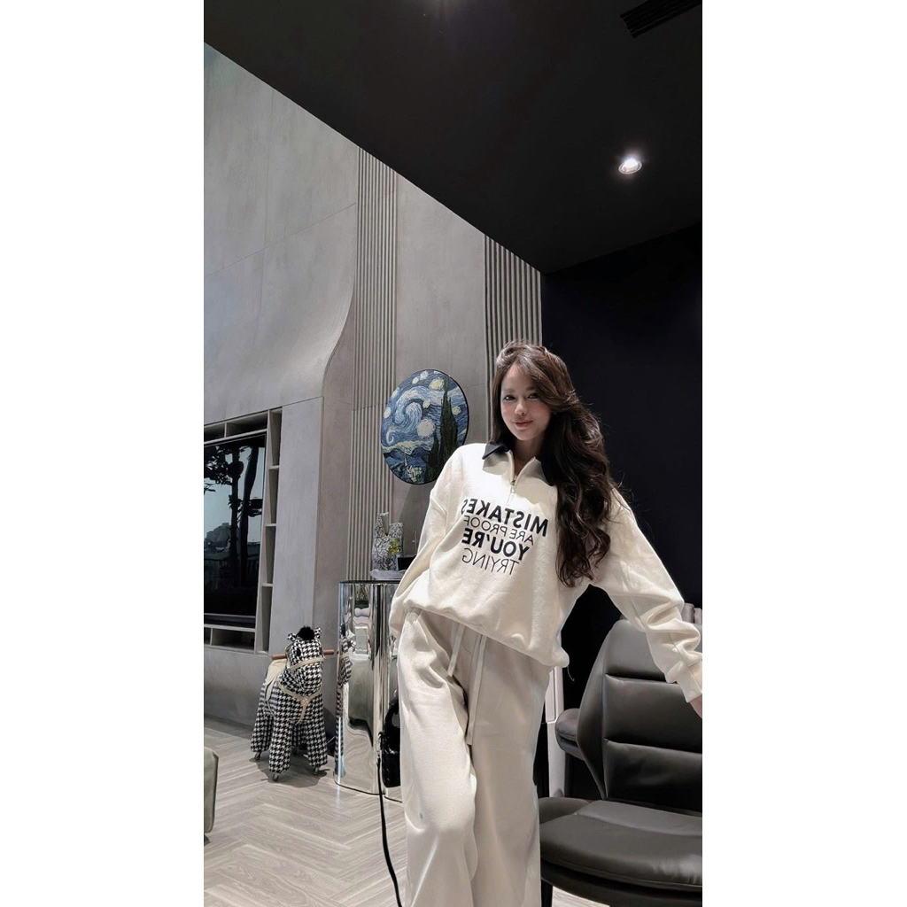 [𝐒𝐮𝐙𝐲] Áo Nỉ Chữ Khoá Cổ Bẻ QCCC Loại 1 (50-60kg 1m57 trở lên)