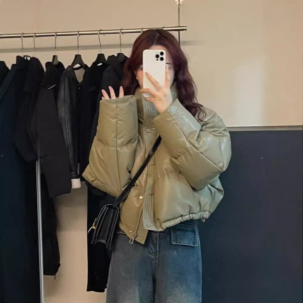 🧥 Áo Khoác Phao Da Nữ – 4 Màu Basic (Size S→XL)
