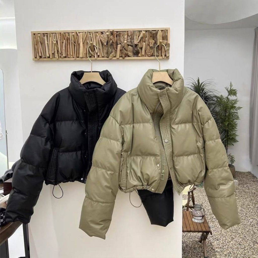 🧥 Áo Khoác Phao Da Nữ – 4 Màu Basic (Size S→XL)