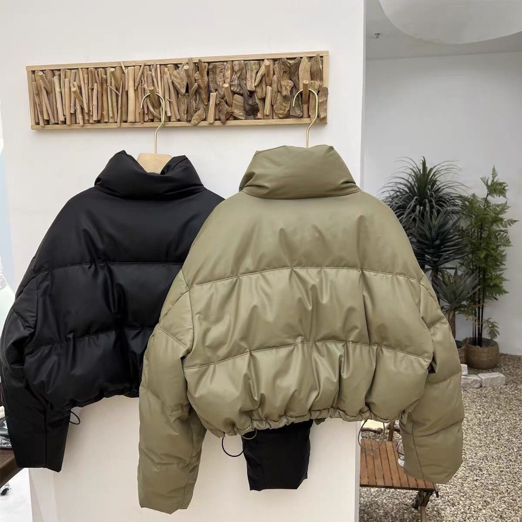 🧥 Áo Khoác Phao Da Nữ – 4 Màu Basic (Size S→XL)