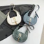 👝 Túi Xách Denim Dáng Bầu – Quai Dây Điều Chỉnh (6 Màu – 19×17×5cm)-ẢNH THẬT