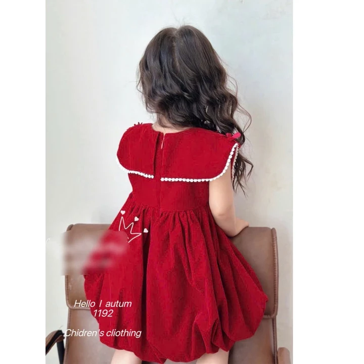 Váy TẾT bé gái váy cao cấp siêu đẹp cho bé mặc tết với thiết kế chân váy bồng kiểu dáng thời trang cho bé 8-22kg