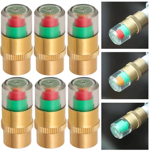 Chỉ báo áp suất lốp lõi đồng - Công cụ phát hiện van bên ngoài - Nắp van báo động giám sát áp suất