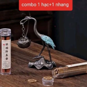 Hạc Đốt Trầm Hương - LƯ XÔNG TRẦM HẠC TIÊN NGẬM HOA SEN Hồng Hạc Đốt Trầmương Lư H Hương Chất Liệu Đồng GD032