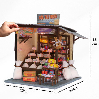 Mô hình gỗ tự lắp ráp DIY- Thế Giới Tí Hon- TIỆM GẠO TÍ HON - AD06