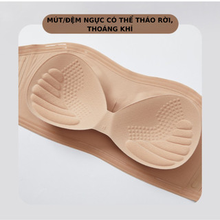 Áo ngực nữ quây ngang cao cấp không dây Áo lót nữ su mềm mại viền silicone chống tuột mút 1cm A2382