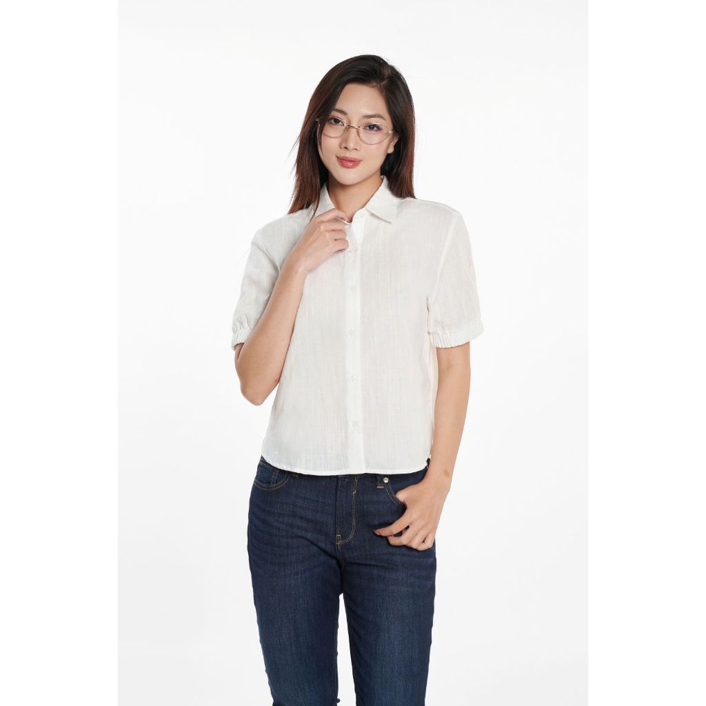 Áo Sơ Mi Thời Trang Nữ Tay Ngắn NINOMAXX 2502001