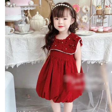 Váy TẾT bé gái váy cao cấp siêu đẹp cho bé mặc tết với thiết kế chân váy bồng kiểu dáng thời trang cho bé 8-22kg