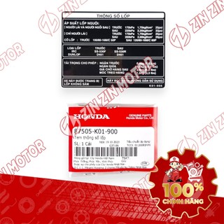 Bộ Tem Thông Số SH 150i / 125i 2017 2018 2019 87505-K01-900, 87560-KVB-950 Chính Hãng - ZZM