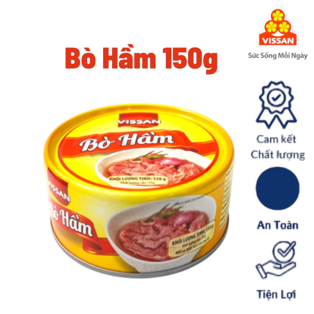 [ HỎA TỐC ] Combo 5 Hộp Bò Hầm Vissan – Date 2028, HSD 36 Tháng, Ăn Liền Tiện Lợi