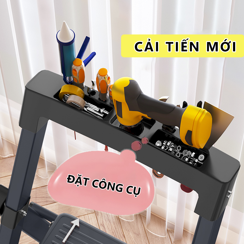 Thang Chữ A Gấp Gọn 3-8 Bậc Chịu Tải 400kg Đa Năng Cho Gia Đình Và Sửa Chữa Điện Nước