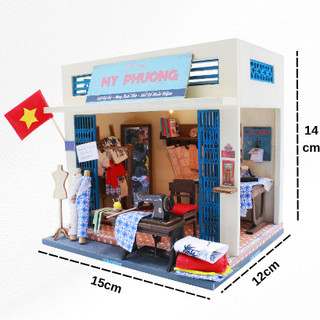 Mô hình gỗ tự lắp ráp DIY- Thế Giới Tí Hon- DỆT MAY KÍ ỨC-  AD09