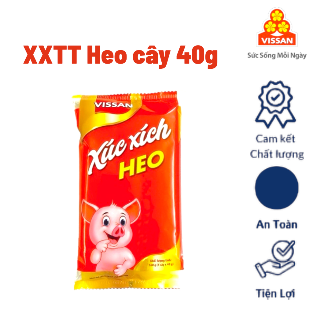[ COMBO 5 GÓI ] Xúc Xích Tiệt Trùng Heo Vissan 160g (4 Cây x 40g) – Date Mới Nhất