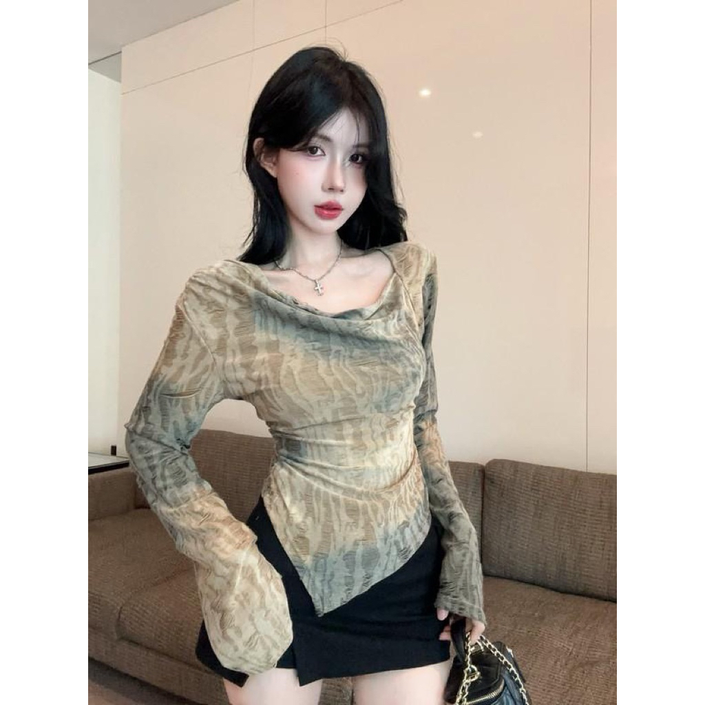 💙 [Ảnh Thật]-Áo Body Xanh Loang Nữ – Cá Tính & Thời Trang (Size S→XL)