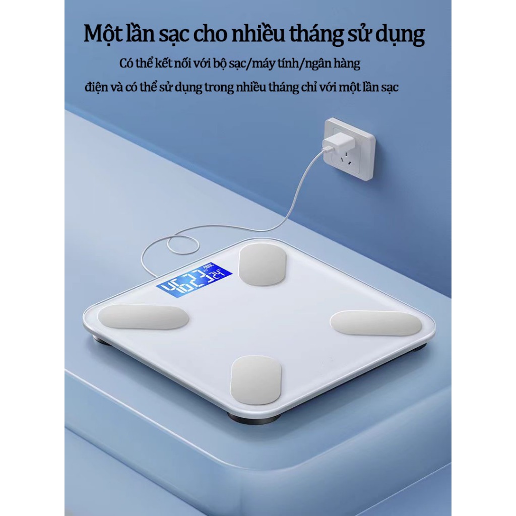 【Bảo hành 3 năm miễn phí 】Cân điện tử thông mình-15 chỉ số cơ thểHỗ trợ kết nối điện thoại di động APP-vỏ hộp mới