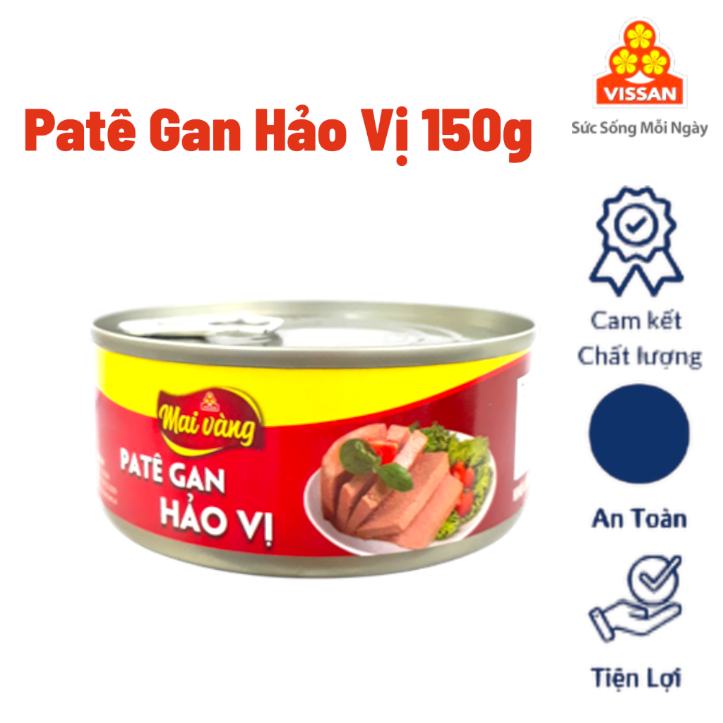 [ COMBO 10 HỘP ] Patê Gan Hảo Vị Vissan – Date 2029, HSD 36 Tháng, Ăn Liền Tiện Lợi