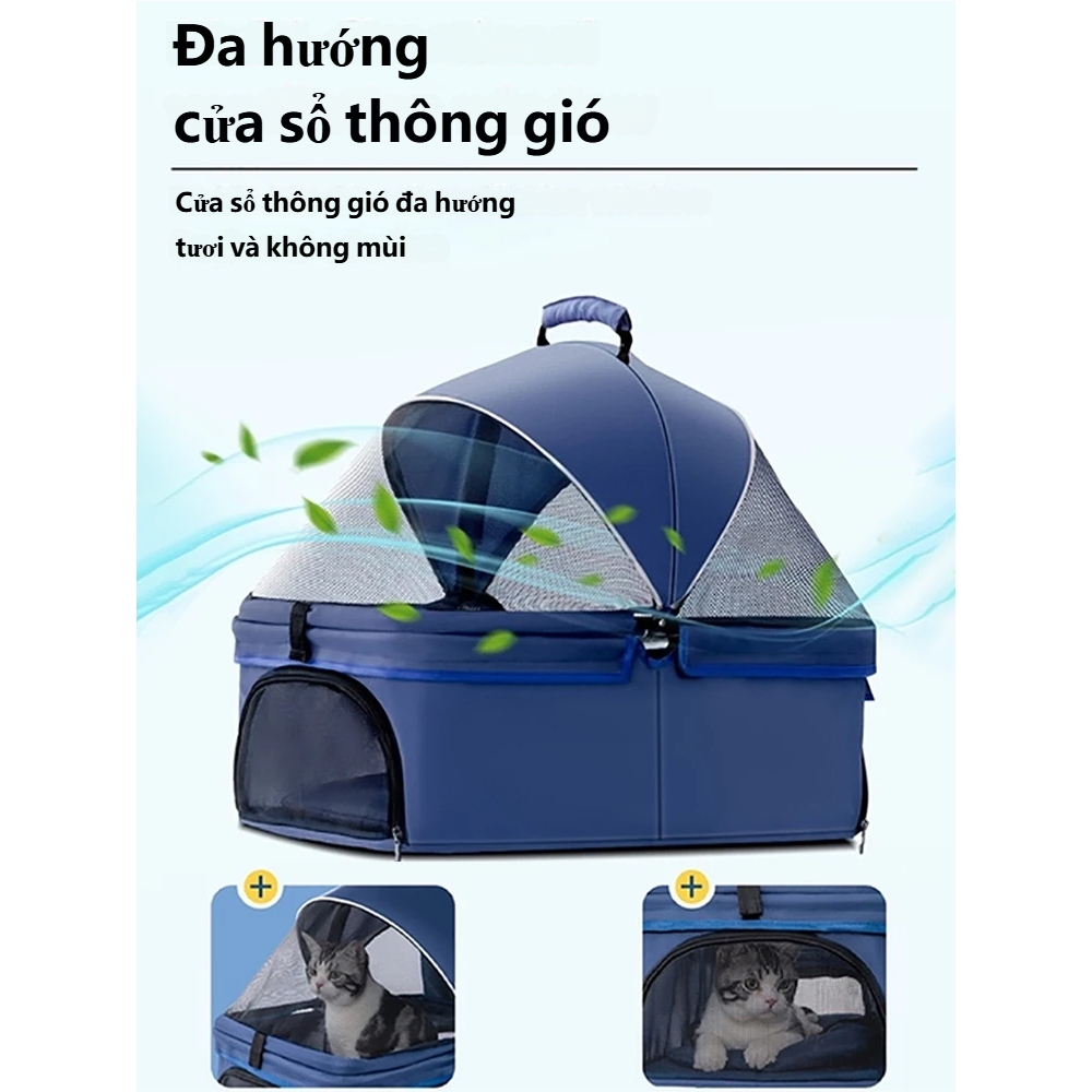 🐈GreenPets🐕Xe đẩy thú cưng cỡ lớn, có thể tháo rời, tải trọng 25 kg, phù hợp cho chó và mèo cỡ nhỏ và vừa