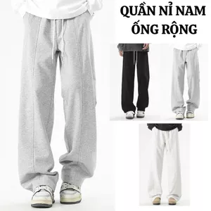 Quần Nỉ Nam FABUMAN Dài Kẻ gân Form Rộng cạp chun Chất Nỉ 2da ống rộng kèm dây rút dáng Suông UNISEX Bigsize