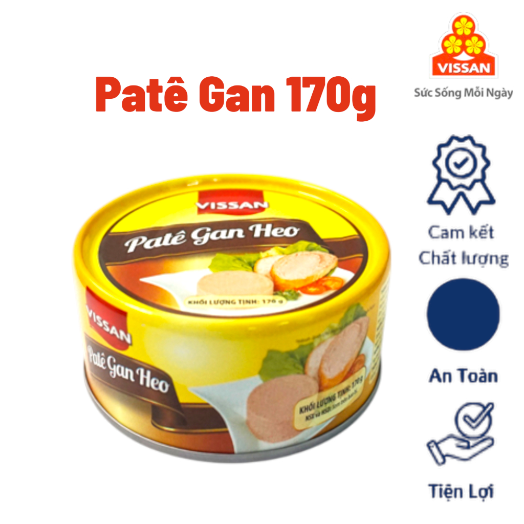 [ COMBO 5 HỘP ] Patê Gan Heo Vissan – Date 2028, HSD 36 Tháng, Ăn Liền Tiện Lợi