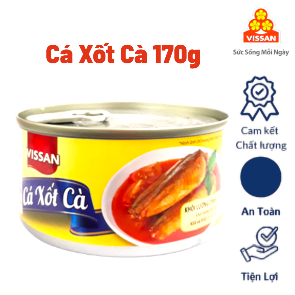 [Combo 10 Hộp] Cá Xốt Cà Vissan – Date 2028, HSD 36 Tháng, Ăn Liền Tiện Lợi
