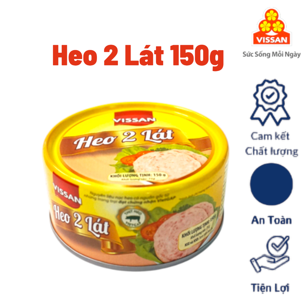 [Combo 10 Hộp] Heo 2 Lát Vissan Lonin 150g  – Chính Hãng Date 2029 Ăn Liền Tiện Lợi