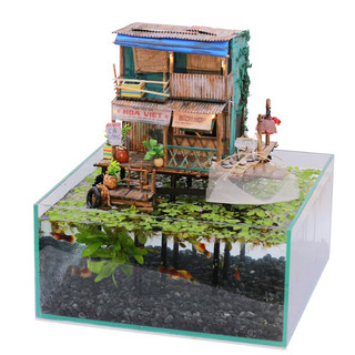 Mô hình gỗ tự lắp ráp DIY -Thế Giới Tí Hon - XÓM NHÀ SÀN - NS03 (Sản phẩm chưa kèm keo)