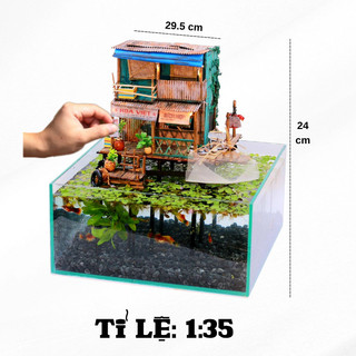 Mô hình gỗ tự lắp ráp DIY -Thế Giới Tí Hon - XÓM NHÀ SÀN - NS03 (Sản phẩm chưa kèm keo)