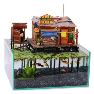 Mô hình gỗ tự lắp ráp DIY -Thế Giới Tí Hon- XÓM NHÀ SÀN- NS04 (Sản phẩm chưa kèm keo)