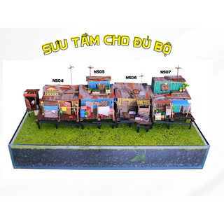 Mô hình gỗ tự lắp ráp DIY- Thế Giới Tí Hon- XÓM NHÀ SÀN- MÃ SP:  NS07 (Sản phẩm chưa kèm keo)