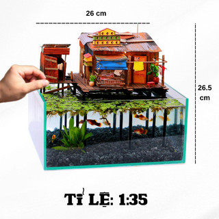 Mô hình gỗ tự lắp ráp DIY -Thế Giới Tí Hon- XÓM NHÀ SÀN- NS04 (Sản phẩm chưa kèm keo)