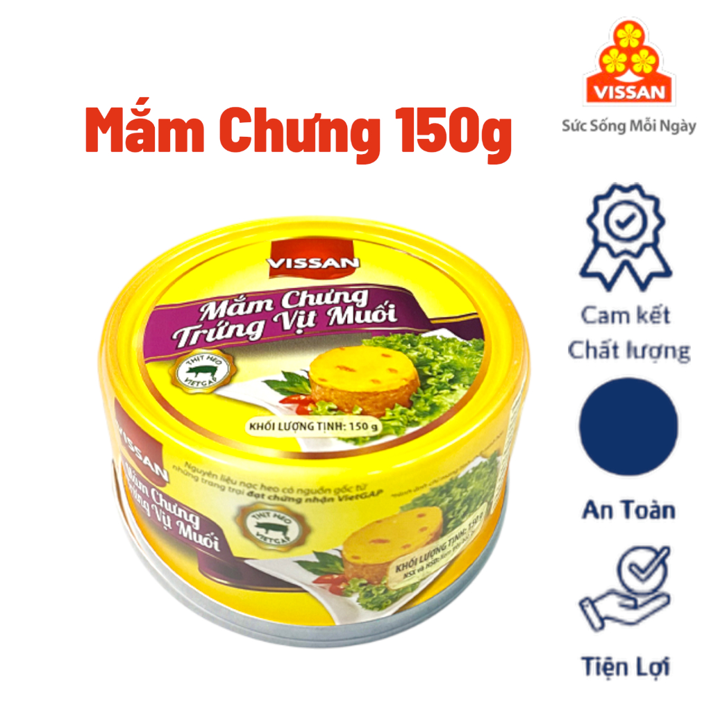 [Combo 10 Hộp] Mắm Chưng Trứng Vịt Muối Vissan 150g – Chính Hãng Date 2028, HSD 36 Tháng, Ăn Liền
