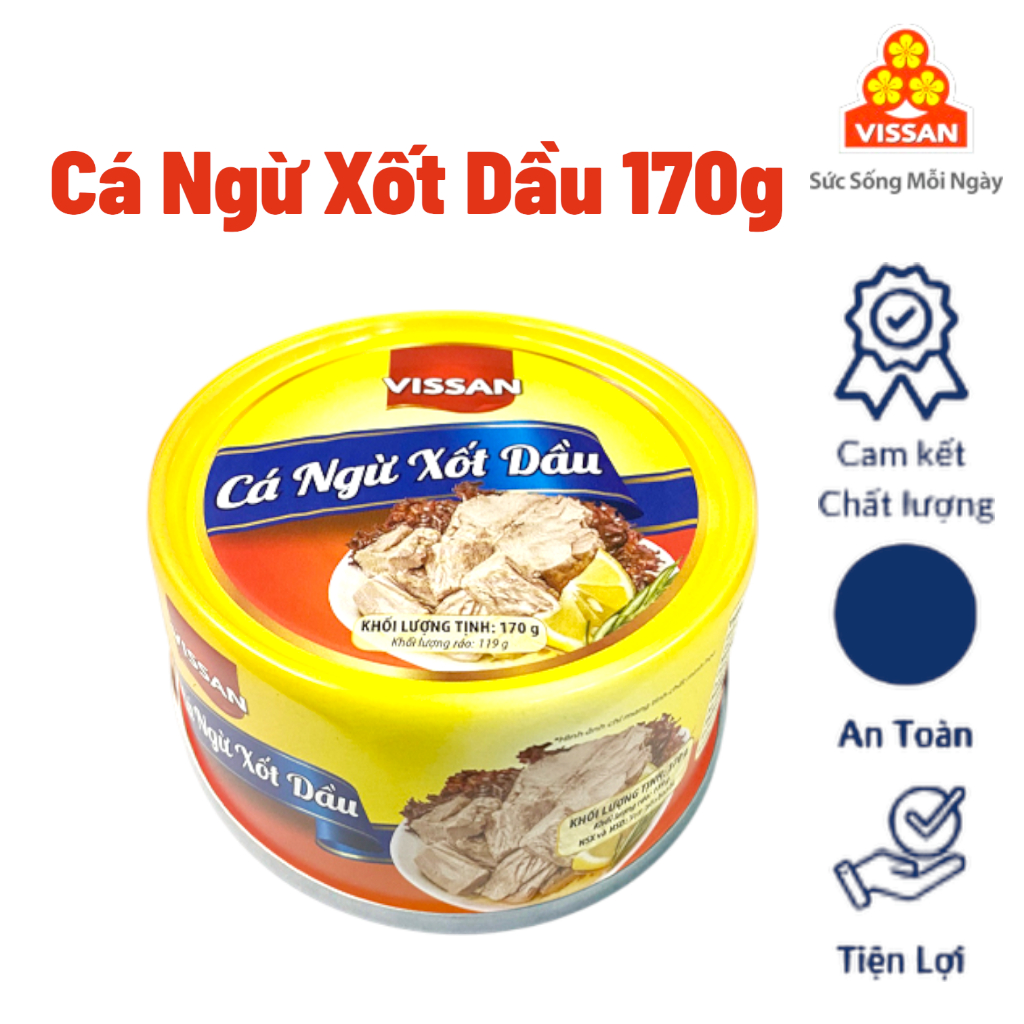 [ COMBO 4 HỘP ] Cá Ngừ Xốt Dầu Vissan – Date 2028, HSD 36 Tháng, Ăn Liền Tiện Lợi