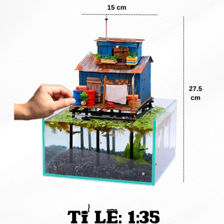Mô hình gỗ tự lắp ráp DIY- Thế Giới Tí Hon- XÓM NHÀ SÀN - NS05 (Sản phẩm chưa kèm keo)