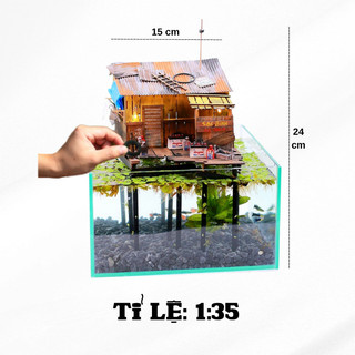 Mô hình gỗ tự lắp ráp DIY- XÓM NHÀ SÀN -MÃ SP: NS06 (Sản phẩm chưa kèm keo)