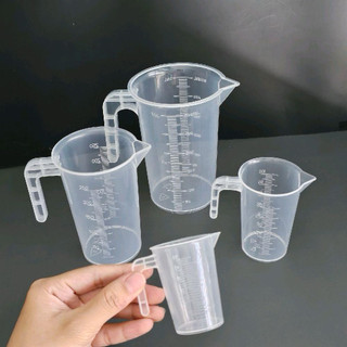 Bộ combo 4 ly có quai (1 ca 50ml, 1 ca 100ml, 1 ca 250ml, 1 ca 500ml) ca nhựa định lượng dùng cho pha chế , nhựa PP dày