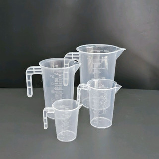 Bộ combo 4 ly có quai (1 ca 50ml, 1 ca 100ml, 1 ca 250ml, 1 ca 500ml) ca nhựa định lượng dùng cho pha chế , nhựa PP dày