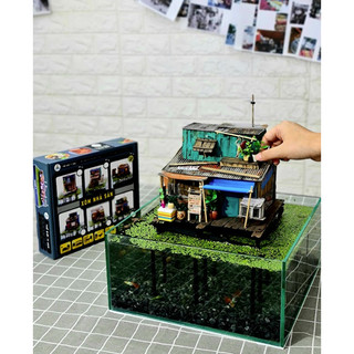 Mô hình gỗ tự lắp ráp DIY- Thế Giới Tí Hon- XÓM NHÀ SÀN- MÃ SP:  NS07 (Sản phẩm chưa kèm keo)
