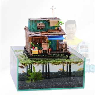 Mô hình gỗ tự lắp ráp DIY- Thế Giới Tí Hon- XÓM NHÀ SÀN- MÃ SP:  NS07 (Sản phẩm chưa kèm keo)