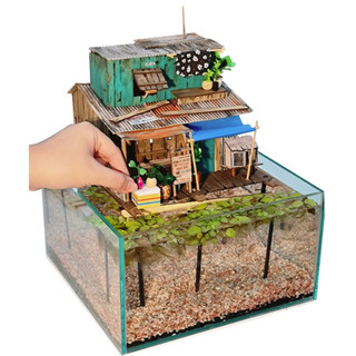 Mô hình gỗ tự lắp ráp DIY- Thế Giới Tí Hon- XÓM NHÀ SÀN- MÃ SP:  NS07 (Sản phẩm chưa kèm keo)
