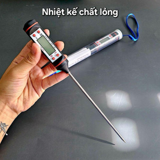 Nhiệt kế chất lỏng dạng bút, đuôi que inox, dùng đo nhiệt độ để pha sữa, pha chế cà phê, độ chính xác cao