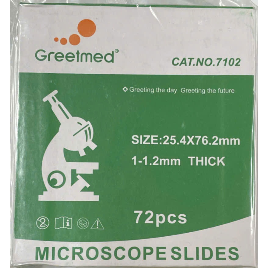 Hộp 72 miếng lam kính mờ, lam kính nhám 7105, lam kính trong, lanh kính trơn 7102.