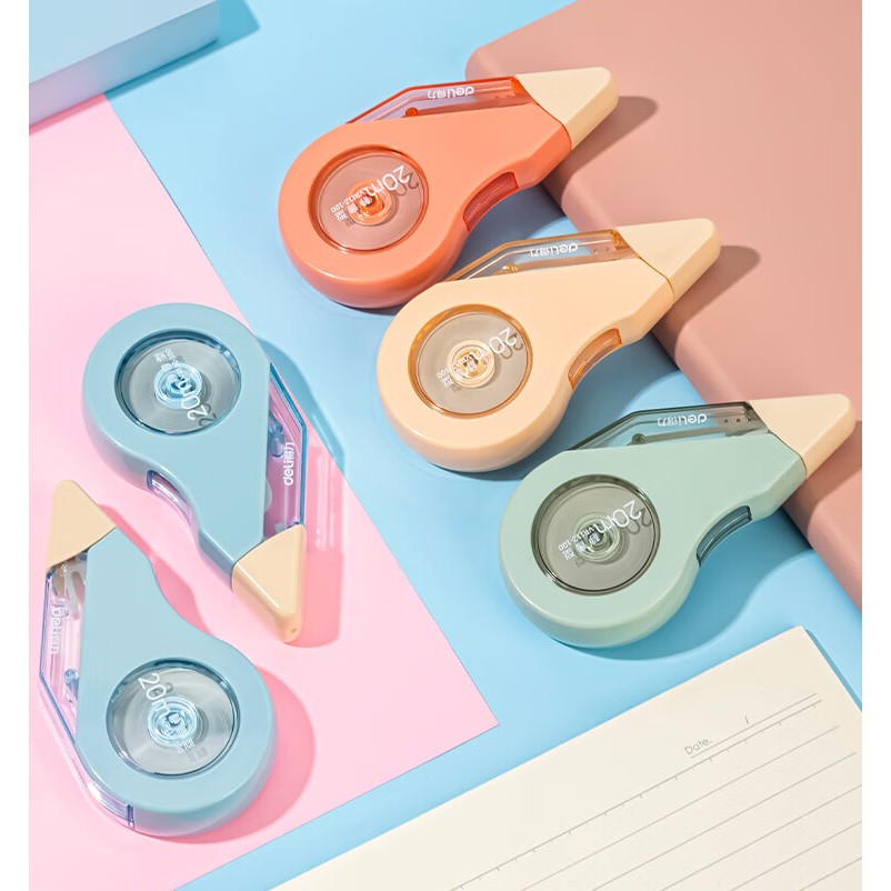 Bút Xóa Deli Pastel 12m/20m Học Sinh Băng Xóa Nhiều Màu, Khô Nhanh, Viết Đè Lên Ngay