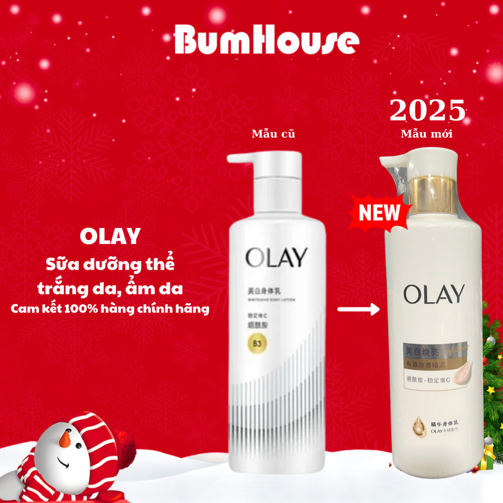 [Bản nâng cấp 2025] Sữa dưỡng thể Olay Niacinamide & Vitamin C Whitening Radiance Body Lotion 260g Dưỡng Trắng Da, Ẩm Da