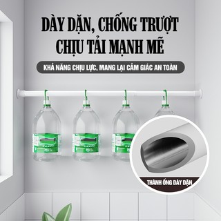 ZiinLife Thanh Treo Rèm Inox 304 Chịu Lực Cực Tốt - Thiết Kế Không Cần Khoan, Điều Chỉnh Linh Hoạt Cho Nhà Tắm & Bếp