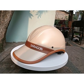 Mũ Bảo Hiểm lưỡi trai đai da Saragon cao cấp dùng cho cả nam và nữ dày dặn chắc chắn
